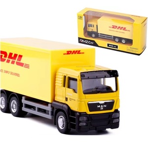 1/64 Die Cast Metal alaşım D/C geri çekin çocuk Para Ninos için DHL konteyner kamyon taşıma kamyon - Product Image 1