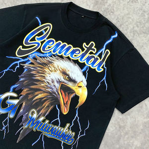 Hombres diseñador personalizado verano camisas gota hombro Boxy Streetwear camiseta personalizada impresa gráfica Oversize camiseta - Product Image 4