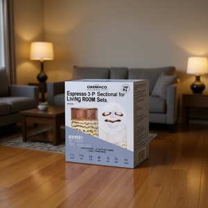 Canapé d'angle 3 places CMBIMACD Espresso, ensemble de salon, design moderne en tissu contemporain - Product Image 2