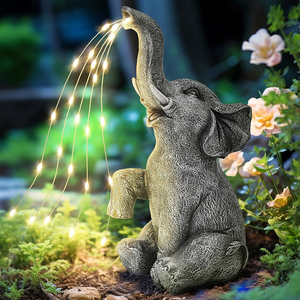 BSCI fábrica Solar al aire libre estatua jardín decoración <span class=keywords><strong>elefante</strong></span> riego luces LED - Product Image 1