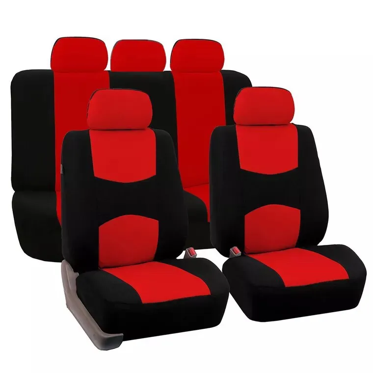 Fundas de poliéster para asiento de coche, conjunto completo de Banco asiento delantero y trasero, cubierta dividida, ajuste Universal para coche, sedán, SUV