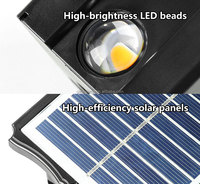 Lampes murales extérieures solaires étanches IP65, LED carrées, lumière blanche chaude, design en bande longue