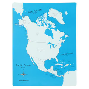 GE034 मोंटेसरी बच्चों लकड़ी के शैक्षिक बच्चों खिलौना उत्तर अमेरिका नियंत्रण मानचित्र - Product Image 6