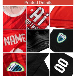 Uniforme de Fútbol Personalizado, Camiseta y Pantalones Cortos con Nombre y Número, Unisex para Adultos, Cuello en V, Sublimado, Absorbe la Humedad, 180 - Product Image 3