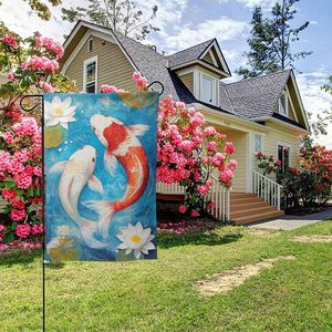 Koi Fish <span class=keywords><strong>Garden</strong></span> <span class=keywords><strong>Flag</strong></span> 12x18 in Banderas de patio de doble cara Lawn Sign Decor No Flagstand - Product Image 1