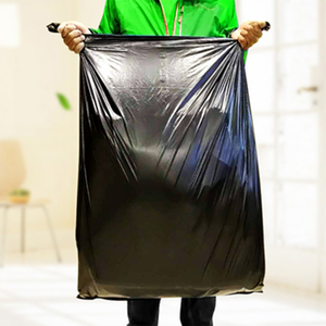 Compostable Custom Size black color plastic trash bag Garbage Trash Rubbish Kitchen Waste Bags flat trash bags