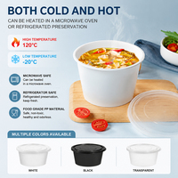 Contenants jetables TeGuan 70oz en PP de qualité alimentaire avec couvercle, compatibles micro-ondes et réfrigérateur, multi-usages pour soupes, plats à emporter et emballages bento