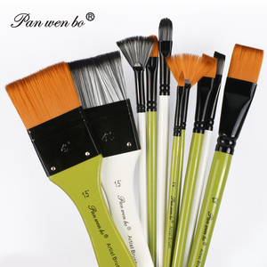 Panwenbo Lot de 6 pinceaux à manche blanc pour peinture d'art Kits de peinture professionnels avec embouts en nylon synthétique blanc - Product Image 4