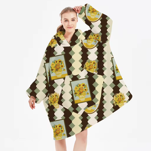 Sweat-shirt géant personnalisable à capuche, en flanelle, en molleton, grande taille, vêtement de maison, - Product Image 1