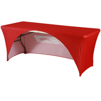 Housse de table personnalisée de 6 pieds à dos ouvert, impression de logo sur mesure, tissu pliable pour table de 4 pieds ou 6 pieds