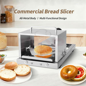 Профессиональный ручной слайсер для булочек для гамбургеров, портативный, для нарезки хлеба и оснований для тортов, кухонный коммерческий резак для хлеба с регулируемой толщиной нарезки - Product Image 2