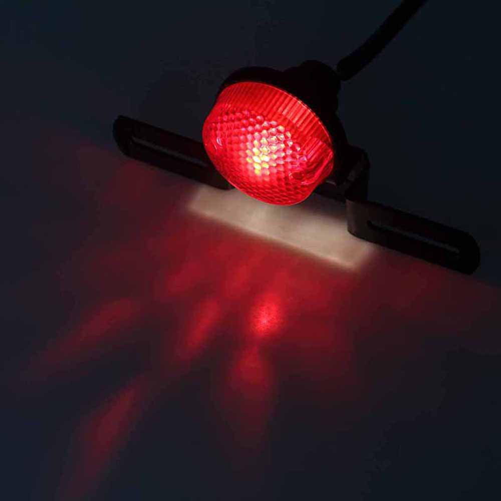 Olivine Fanale Posteriore LED 12V Nero/Rosso Per Moto Cafe Racer, Chopper, Bobber – Diametro 5.6 Cm - 3
