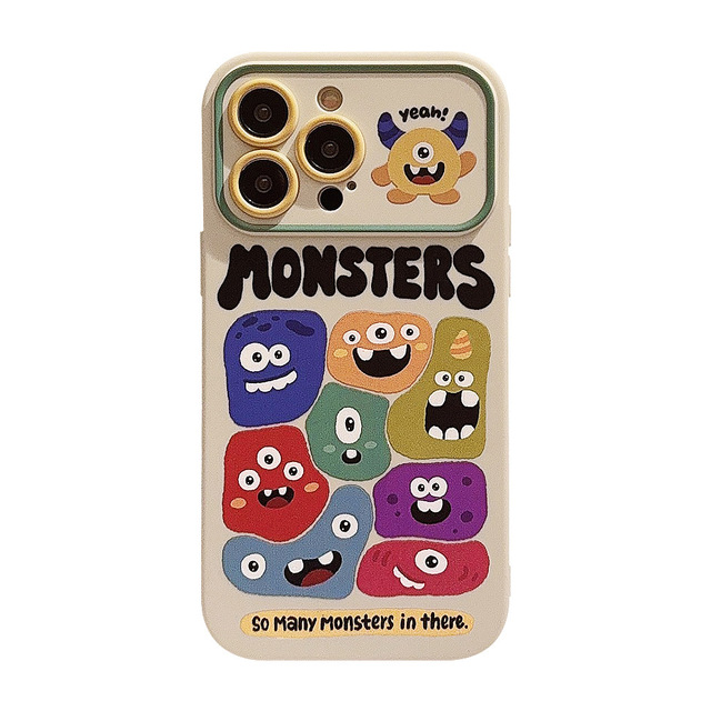 Ins Alien Monster Cartoon Shockproof Painted Phone Case for / 17 for 15 13 Pro Max 16 Pro