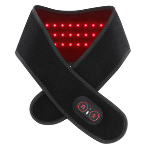 Ceinture chauffante à lumière rouge pour le cou, physiothérapie à lumière rouge, ceinture de compression chaude cervicale, bande de massage vibrante chaude pour le soin du cou - Product Image 1