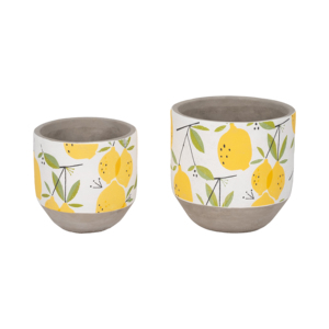 Vasi per Fiori in Ceramica con Motivo Limoni, Eleganti Fioriere per Piante da Interno e Decorazione Casa - Product Image 2