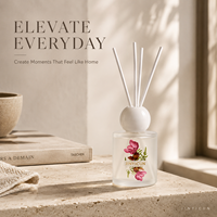 Coffret Cadeau Diffuseur à Bâtonnets Personnalisé 50ml 110ml 200ml Parfum d'Ambiance avec Huiles Essentielles Premium, Emballage OEM ODM Marque Privée