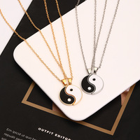 Yin Yang — collier pendentif en émail chinois, 2 pièces/paire, bijoux de Couple, amitié, vente en gros