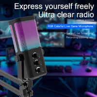 Microphone de jeu professionnel M7 RGB, multi-directionnel, à réduction de bruit, portable, léger, filaire, type C, pour PC/PS5 Live