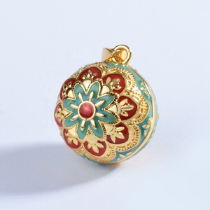 Collar de Joyería Chapado en Oro con Colgante de Bola Mexicana de Esmalte Colorido de Estética China, Campana de Ángel, para Mujer - Product Image 4