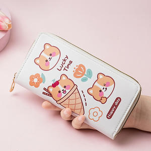 批发可爱迷你泰迪熊PU皮革钥匙扣多卡槽女式零钱钱包女童生日礼物钥匙扣 - Product Image 2