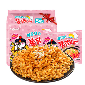 Koreaanse Geïmporteerde Kalkoen-En Kipnoedels 140G Kaas Super Pikante Instant Noedels 5 Tassen Groothandel - Product Image 5