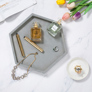 Gray Concrete Hexagonal Display Bathroom Vanity <b>Tray</b> Decorative Jewelry Candles Storage Display <b>Tray</b> - Product Image 3