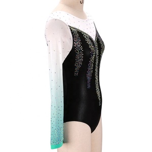 Costume de danse unisexe à manches longues, nouveau, vêtements avec strass, personnalisés, pour bascule de gymnastique, d'entraînement au <span class=keywords><strong>Gym</strong></span>, vente en gros - Product Image 2