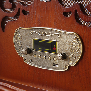 Vintage Retro Grote Houten Platenspeler Fonograaf Met Luidspreker Cd Vinyl Nostalgisch Decor - Product Image 5