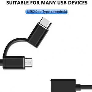 3A Fast Charging <b>Micro</b> <b>USB</b> to <b>USB</b>-C OTG Cable, 2-in-1 <b>Adapter</b> for Phone, Keyboard, Mouse & <b>USB</b> Drive - Product Image 4