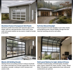 <span class=keywords><strong>Porte</strong></span> <span class=keywords><strong>de</strong></span> <span class=keywords><strong>garage</strong></span> <span class=keywords><strong>sectionnelle</strong></span> en verre trempé avec joints d'étanchéité et quincaillerie <span class=keywords><strong>de</strong></span> sécurité fiable pour les maisons - Product Image 4