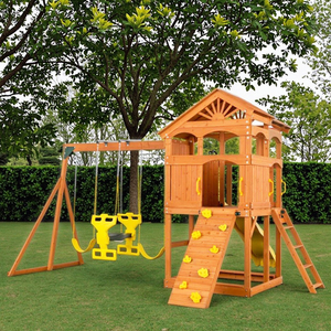 Aire <span class=keywords><strong>de</strong></span> jeux <span class=keywords><strong>en</strong></span> <span class=keywords><strong>bois</strong></span> écologique imperméable personnalisée pour enfants avec balançoire et toboggan <span class=keywords><strong>en</strong></span> <span class=keywords><strong>bois</strong></span> - Product Image 4