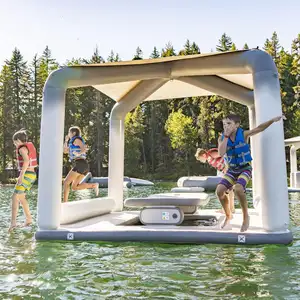 Floating Inflatable Dock Resting Island With Shape Tent Floating Mat Floating Dock Platform amusement equipment Inflatable