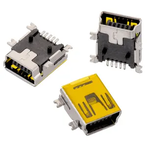Konektor PCB Mini USB 2.0 tipe B SMT horisontal 5 kontak 5pin konektor tipe betina WR-COM
