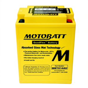 Batería de Motocicleta Motobatt MBTX14AU 12V 16Ah AGM con Tecnología de Matriz de Vidrio Absorbida - Product Image 3