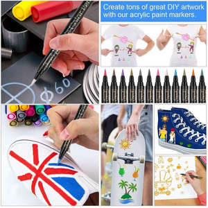Marqueurs effaçables à l'eau métalliques fins et colorés, 12 couleurs, pointe pinceau, stylos d'écriture artistique, album <span class=keywords><strong>photo</strong></span>, carte cadeau, bricolage, artisanat, enfants - Product Image 4