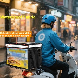 Sac isotherme pour livraison de nourriture Deayou 20L, imperméable, thermique, pour vélo avec bandoulière - Product Image 6