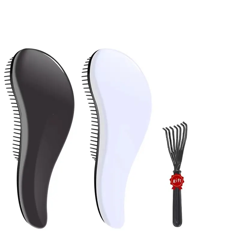 Salon Beauty ABS Detangling Hair Comb, sem dor Tangle Free Hair Brush para adultos e crianças com logotipo personalizado