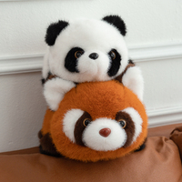 Juguete de Peluche Reversible de Doble Cara para Niños, Muñeco de Mapache Panda Simulado, Regalo Perfecto