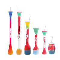 Gobelet jetable en plastique à long col de grande capacité (48oz, 100oz) pour smoothies, jus et boissons, idéal pour les festivals, avec logo personnalisé et paille assortie