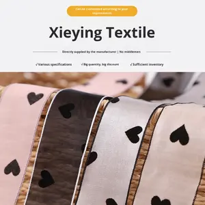 เชือกผูกรองเท้าผ้าไหมแบบแบนกว้าง 3.8 ซม. ลายหัวใจ 1 คู่ สำหรับรองเท้าฝึกซ้อมเต้น สไตล์หวานแบบนักเรียน - Product Image 3