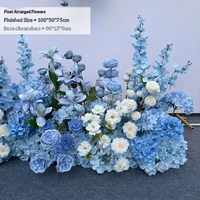 Anggrek Phalaenopsis Buatan Tangan Warna Biru Langit L-142, Hasil Pewarnaan Manual, untuk Dekorasi Latar Belakang Pernikahan