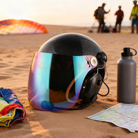 Casque d'aviation en fibre de carbone pour parapente/paramoteur/parachutisme