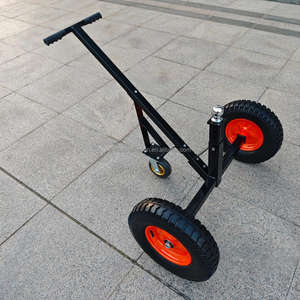 Chariot <span class=keywords><strong>de</strong></span> <span class=keywords><strong>remorque</strong></span> avec boule d'attelage <span class=keywords><strong>de</strong></span> 1-7/8 <span class=keywords><strong>pouces</strong></span> et pneus pneumatiques <span class=keywords><strong>de</strong></span> 1/2 pouce, en acier noir thermolaqué - Product Image 4