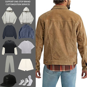 Tùy Chỉnh Thực 100% Cotton 4-Túi Phong Cách Thường Xuyên Phù Hợp Của Nam Giới Mùa Đông Vải To Sợi Trucker Áo Khoác - Product Image 2