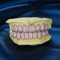 Grillz dentaire haut et bas en argent sterling 925 entièrement serti de moissanite VVS, style Hip Hop, bijoux unisexe pour rappeurs