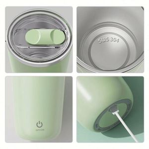 แก้วกาแฟอัตโนมัติสแตนเลส 304 พร้อมโลโก้สั่งทำพิเศษ แก้วน้ำนมไฟฟ้าแบบแม่เหล็กกันน้ำ เงียบไร้เสียง - Product Image 4