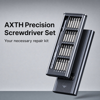 Kit de herramientas de reparación de precisión pequeño AXTH 25 en 1, juego de destornilladores magnéticos de acero endurecido para mantenimiento de electrónica, relojes y computadoras