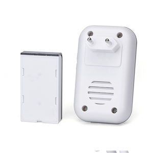 Timbre sans fil numérique, blanc et argenté, installation facile, alertes sonores ; idéal pour améliorer la communication au bureau. - Product Image 3