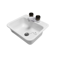 Évier carré en plastique pour salle de bain, renforcé et robuste, facile à installer avec robinet, adapté aux camping-cars, aux yachts, etc.