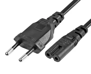 EU Laptop Power Cable Laptop Charge Power Cable 2 Pin Power Cord 1.5 Meter